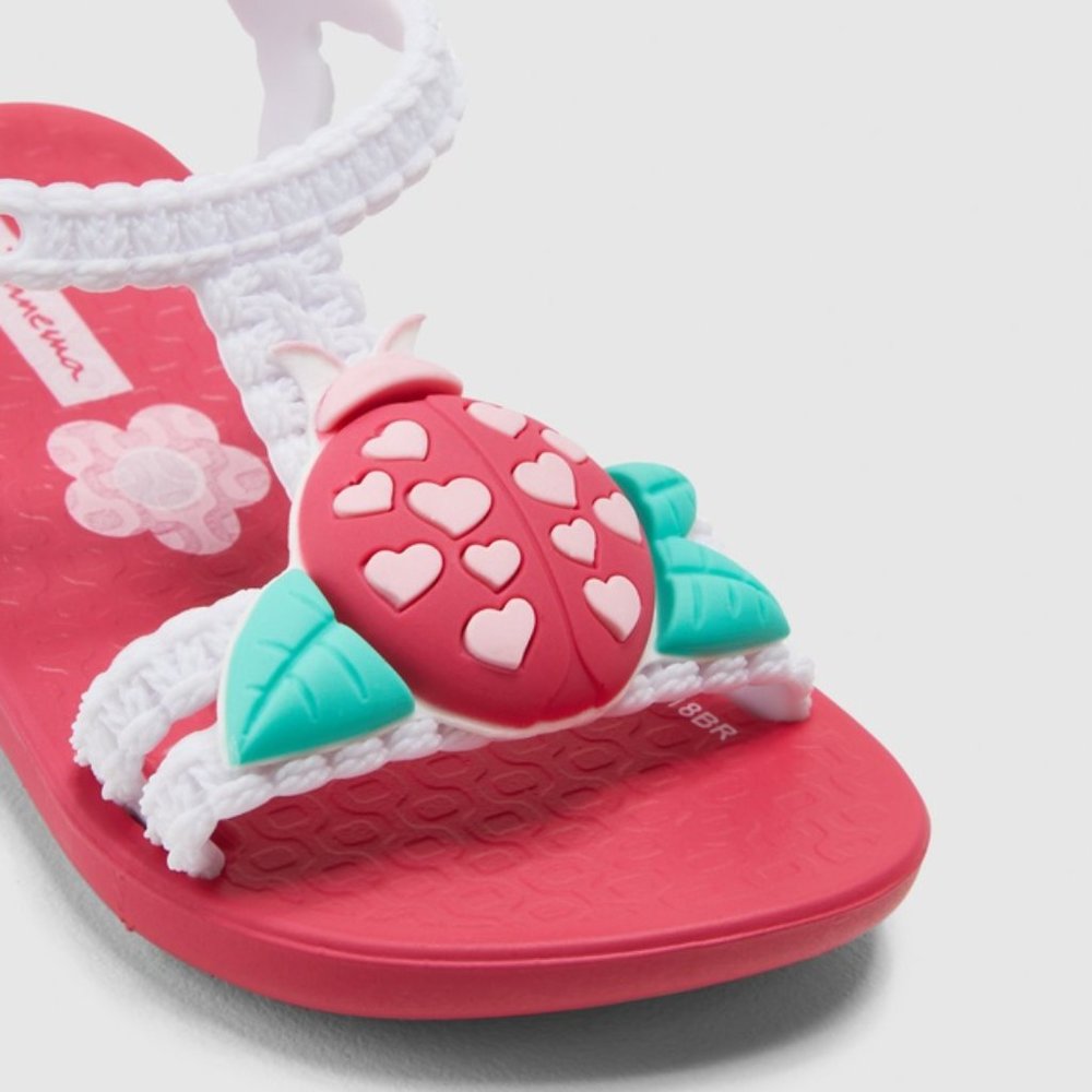 IPANEMA Ladybug Cute Pink White Baby Toddler Thongs Sandals NWT - Picture 3 of 10